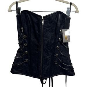 Spirit Halloween Black Vampire Cosplay Corset Top Women M Costume Gothic NWT